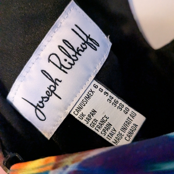 Joseph Ribkoff Vibrant Watercolour Sleeveless Fitted Dress - Picture 3 of 8